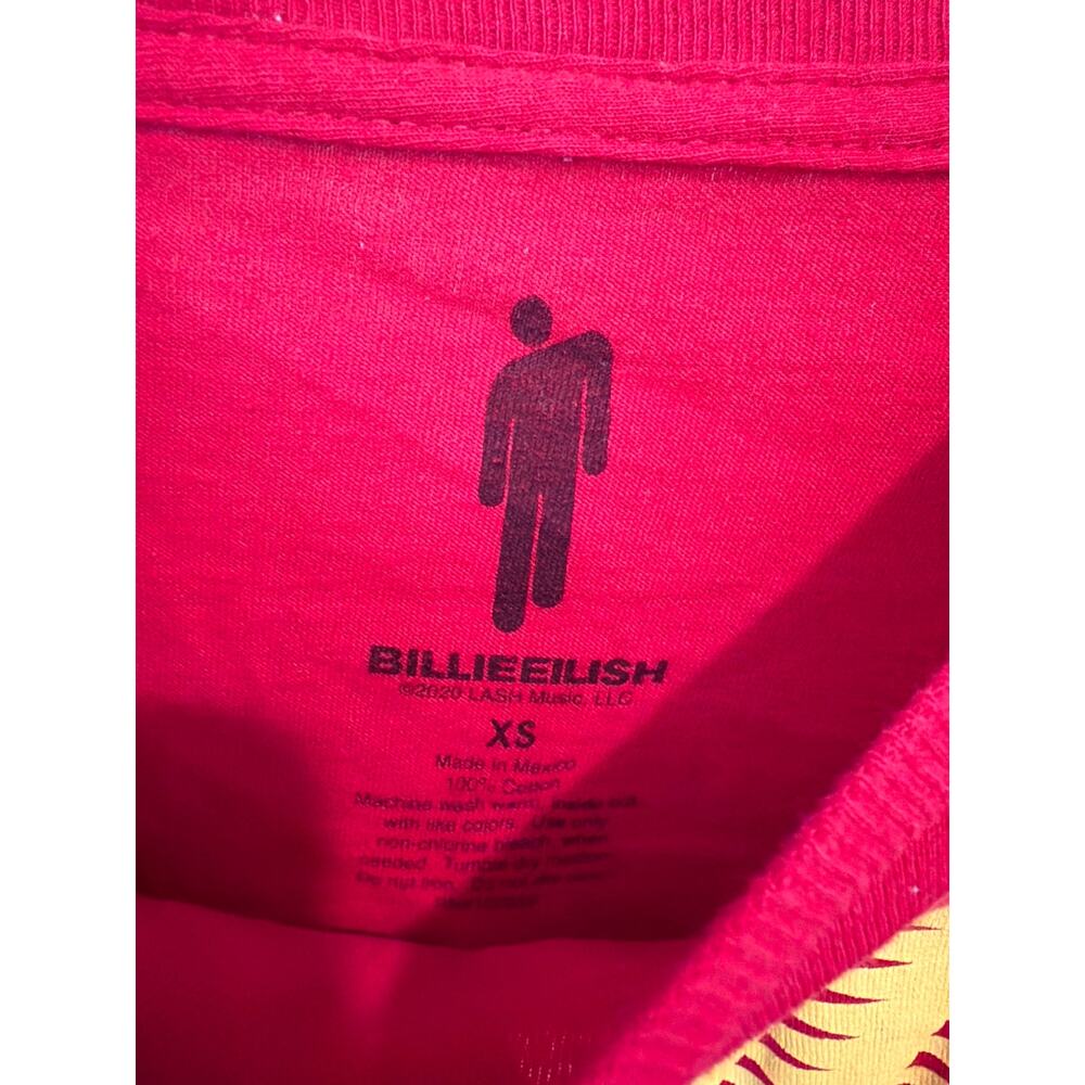 Billie Eilish red and yellow portrait graphic tee t-shirt - Picture 2 of 2